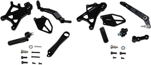 Vortex v3 2.0 Black Aluminum Motorcycle Rearsets (RS671K)