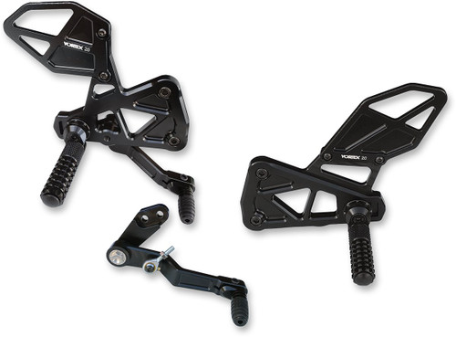 Vortex v3 2.0 Black Aluminum Motorcycle Rearsets (RS591K)