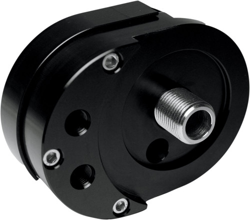 Feuling Black Offset Oil Filter Sandwich Adapter Mount (2022)