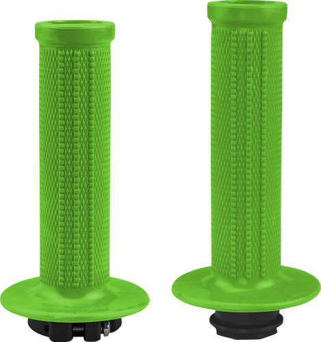 UFO Green Lock-On Twist Throttle MX Grips (MA01828#A)