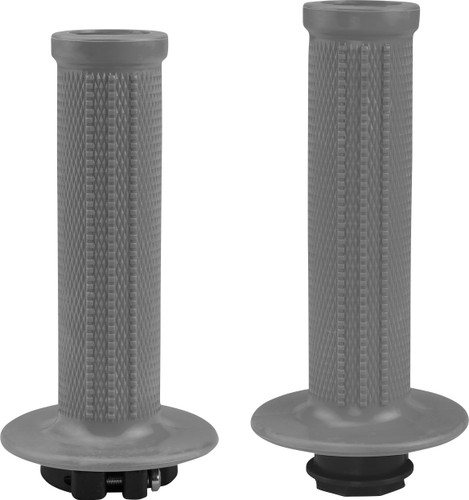UFO Lock-On Gray Twist Throttle MX Grips (MA01828#E)
