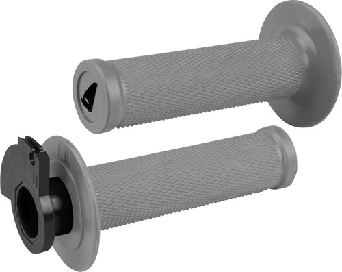 UFO Lock-On Gray Twist Throttle MX Grips (MA01828#E)