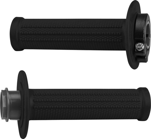 UFO Lock-On Black Twist Throttle MX Grips (MA01828#K)