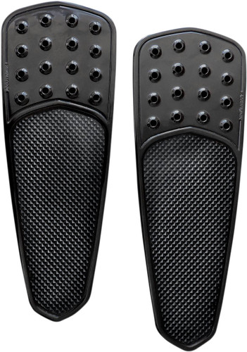 Accutronix Drilled Teardrop Extended Black Front Floorboards (FBF91-DTB)