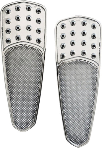 Accutronix Knurled Drilled Teardrop Chrome Front Floorboards (FBF01-KDTC)