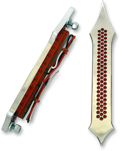 Accutronix Tribal Drilled Chrome Bag Lights w/Red LED (BL01-LDC)
