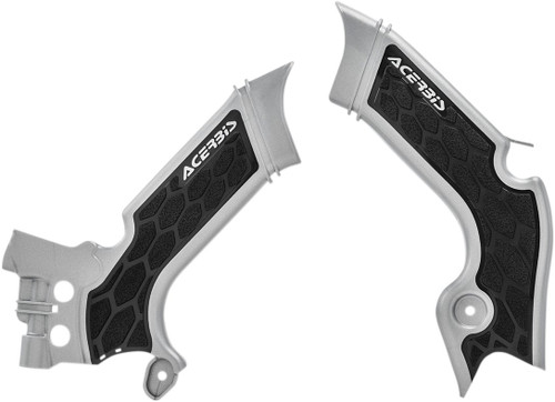 Acerbis X-Grip Silver/Black Frame Protectors (2742601015)
