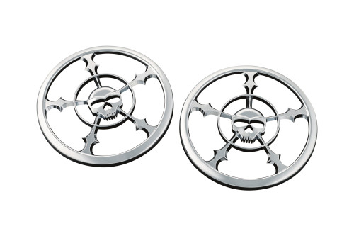Kuryakyn Chrome Zombie Front Speaker Accents (7373)
