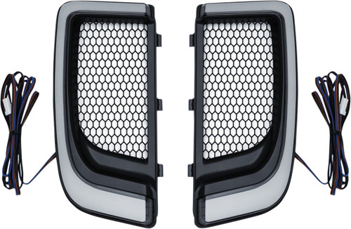 Kuryakyn Black Tracer LED Fairing Lower Grill Inserts (5064)