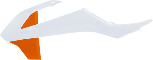 Acerbis Orange/White Plastic Radiator Shrouds/Scoops (2449706813)