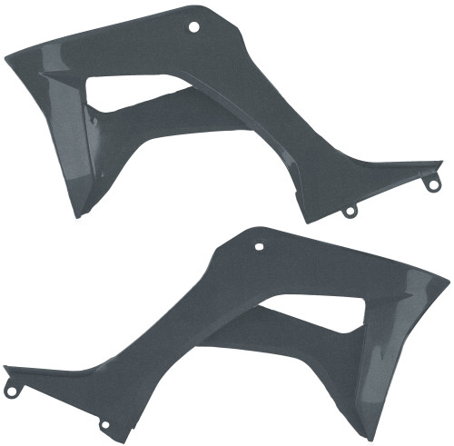 Acerbis Gray Metallic Plastic Radiator Shrouds/Scoops (2872667297)