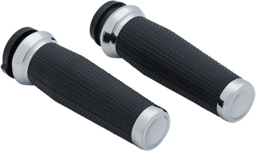 Kuryakyn TBW Chrome Thresher Handlebar Grips (5942)