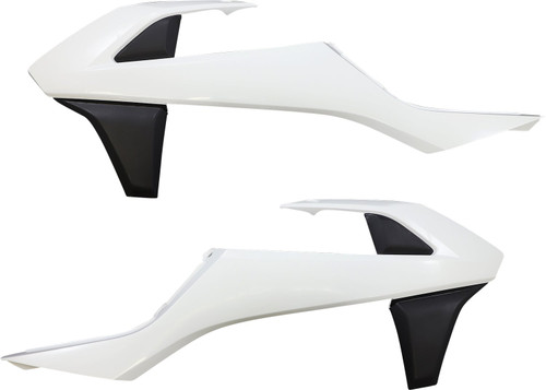 Acerbis White/Black Plastic Radiator Shrouds/Scoops (2421081035)