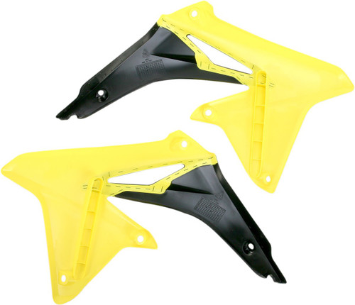 Acerbis Yellow/Black Plastic Radiator Shrouds/Scoops (2113861017)