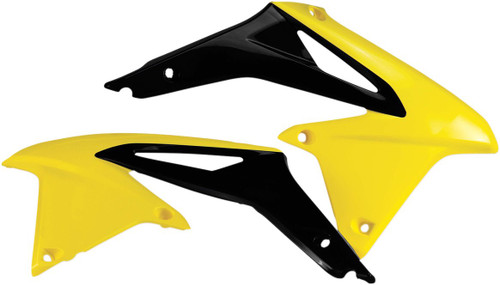 Acerbis Yellow/Black Plastic Radiator Shrouds/Scoops (2113861017)