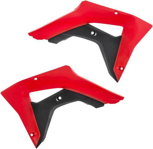 Acerbis Red/Black Plastic Radiator Shrouds/Scoops (2645451018)