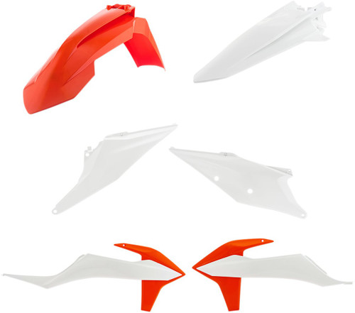 Acerbis White/Orange Complete Plastic Body Kit (2726506345)