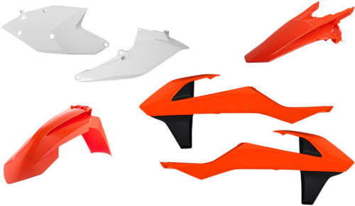 Acerbis White/Orange Complete Plastic Body Kit (2421075909)