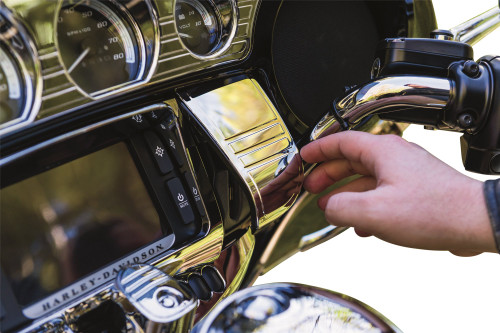 Kuryakyn Chrome Tri-Line Stereo Trim Deluxe Kit (7240)