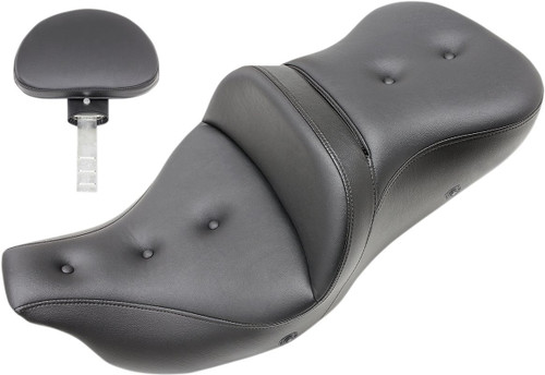 Saddlemen Heated Roadsofa Pillow Top Seat w/Driver Backrest (808-07B-181TBRH)