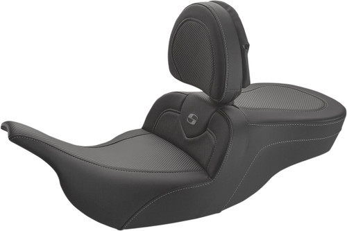 Saddlemen Carbon Fiber Roadsofa Seat w/Driver Backrest (897-07-185BR)