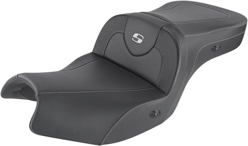 Saddlemen Heated Roadsofa Black/Carbon Motorcycle Seat (I20-06-185HCT)
