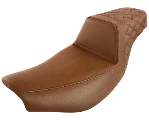 Saddlemen Step Up Front Smooth/Rear Lattice Brown Seat (I14-07-173BR)