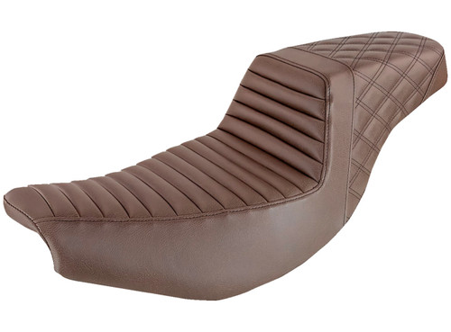 Saddlemen Step Up Brown Seat w/Tuck-n-Roll Front & Lattice Rear (I14-07-176BR)