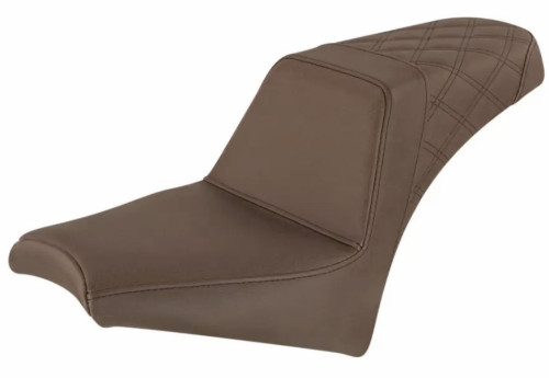 Saddlemen Step Up Brown Seat w/Smooth Front & Lattice Stitch Rear (I18-33-173BR)