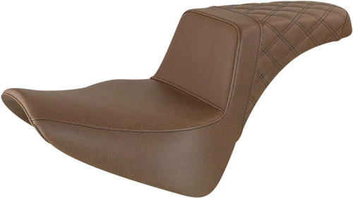 Saddlemen Step-Up Brown Rear Lattice Stitch Motorcycle Seat (818-33-173BR)