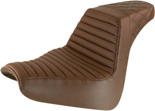 Saddlemen Brown Tuck-N-Roll/Rear Lattice Stitch Step-Up Seat (818-31-176BR)