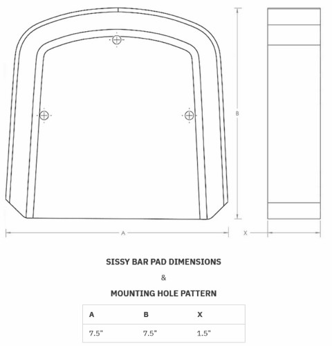 Saddlemen Roadsofa Carbon/Black Sissybar Pad (040748)