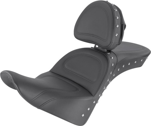Saddlemen Explorer Special Chrome Studded Seat w/Driver Backrest (818-33-040)