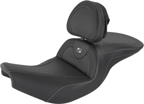 Saddlemen Roadsofa Carbon/Black Seat w/Driver Backrest (I14-07-185BR)