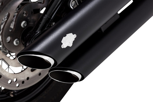 Vance & Hines Black Twin Slash 3" Slip-On Exhaust Mufflers (46376)