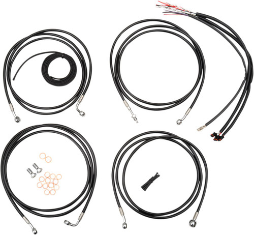 LA Choppers Black Vinyl Complete Cable Kit for 15"-17" Bars (LA-8052KT2-16B)