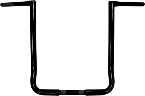 LA Choppers 1.25" Twin Peaks Glossy Black Handlebar w/18" End Rise (LA-7361-18B)