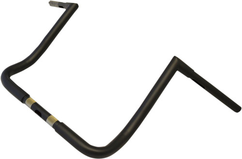 LA Choppers 1.25" Twin Peaks Matte Black Handlebar w/14" End Rise (LA-7361-14M)