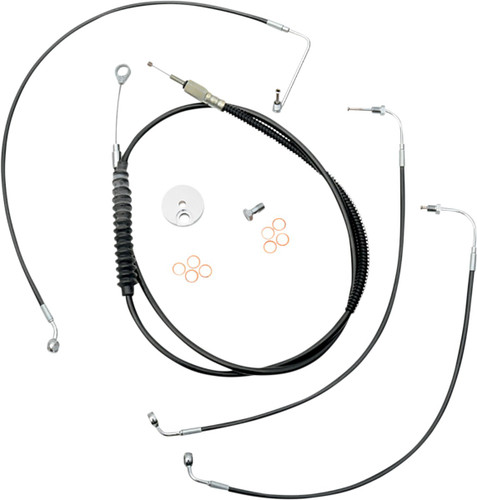 LA Choppers Black Vinyl Standard Cable Kit for 18"-20" Bar (LA-8154KT-19B)