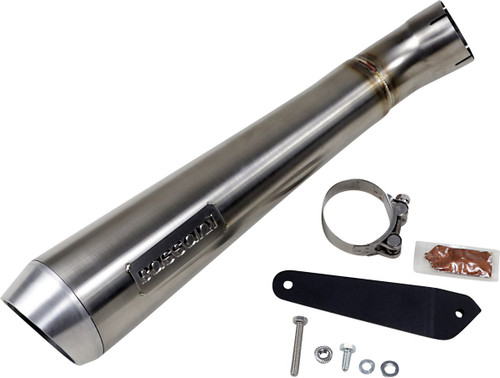 Bassani Low Mount w/out Cat 4" Short Megaphone Muffler (8F127SS)