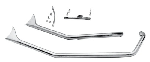 Paughco 1.75" Upsweep Fishtail Chrome Drag Exhaust System (716B2F)