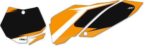 Factory Effex Black/Orange Pre-Cut Graphic Number Plate Kit (19-64530)
