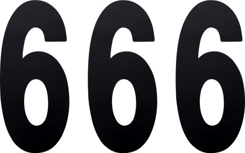 Factory Effex 8" Black Standard Number 6 Decals (02-4476)
