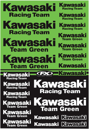 Factory Effex Kawasaki Racing Sticker Sheet (22-68132)