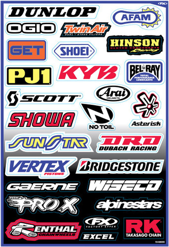 Factory Effex Sponsor Kit A Sticker Sheet (10-68000)