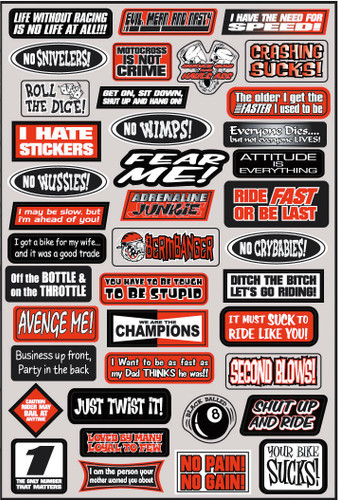 Factory Effex Fun Phrases Sticker Kit (07-68012)