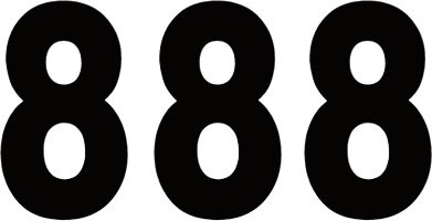 Factory Effex 7" Black Pro Number 8 Decals (02-4348)
