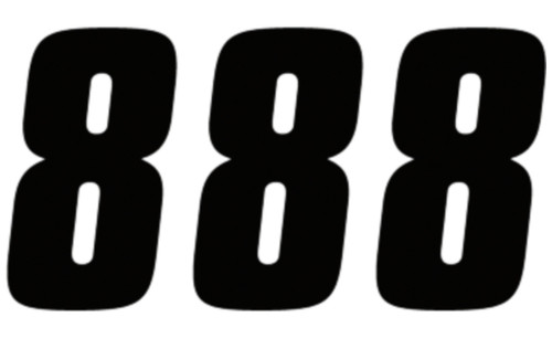 Factory Effex 4" Black Factory Number 8 Decals (08-90008)
