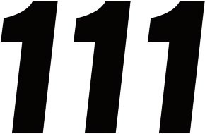 Factory Effex 4" Black Factory Number 1 Decals (08-90001)