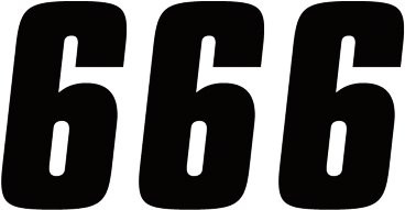 Factory Effex 4" Black Factory Number 6 Decals (08-90006)